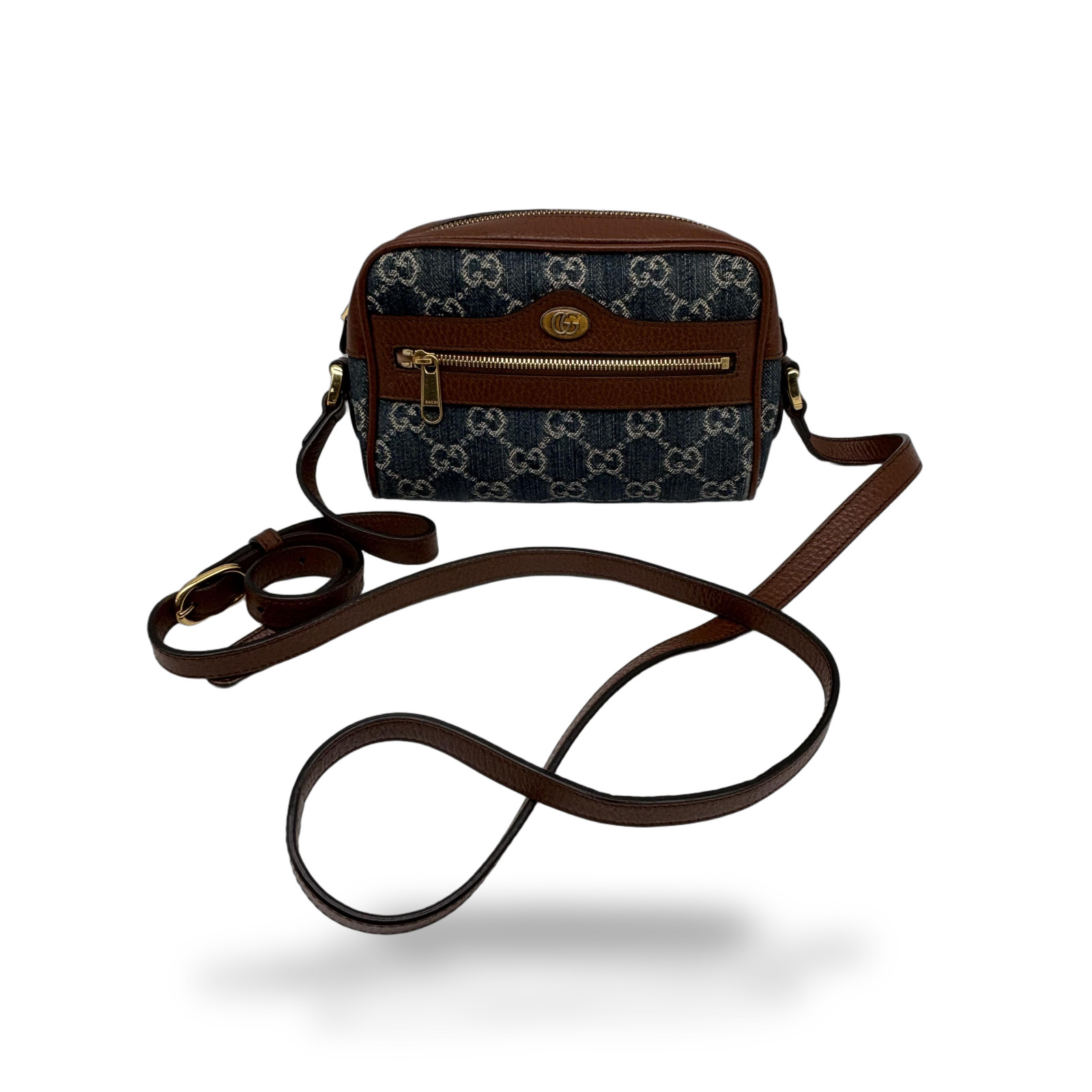 Gucci Ophidia GG Denim Crossbody Bag