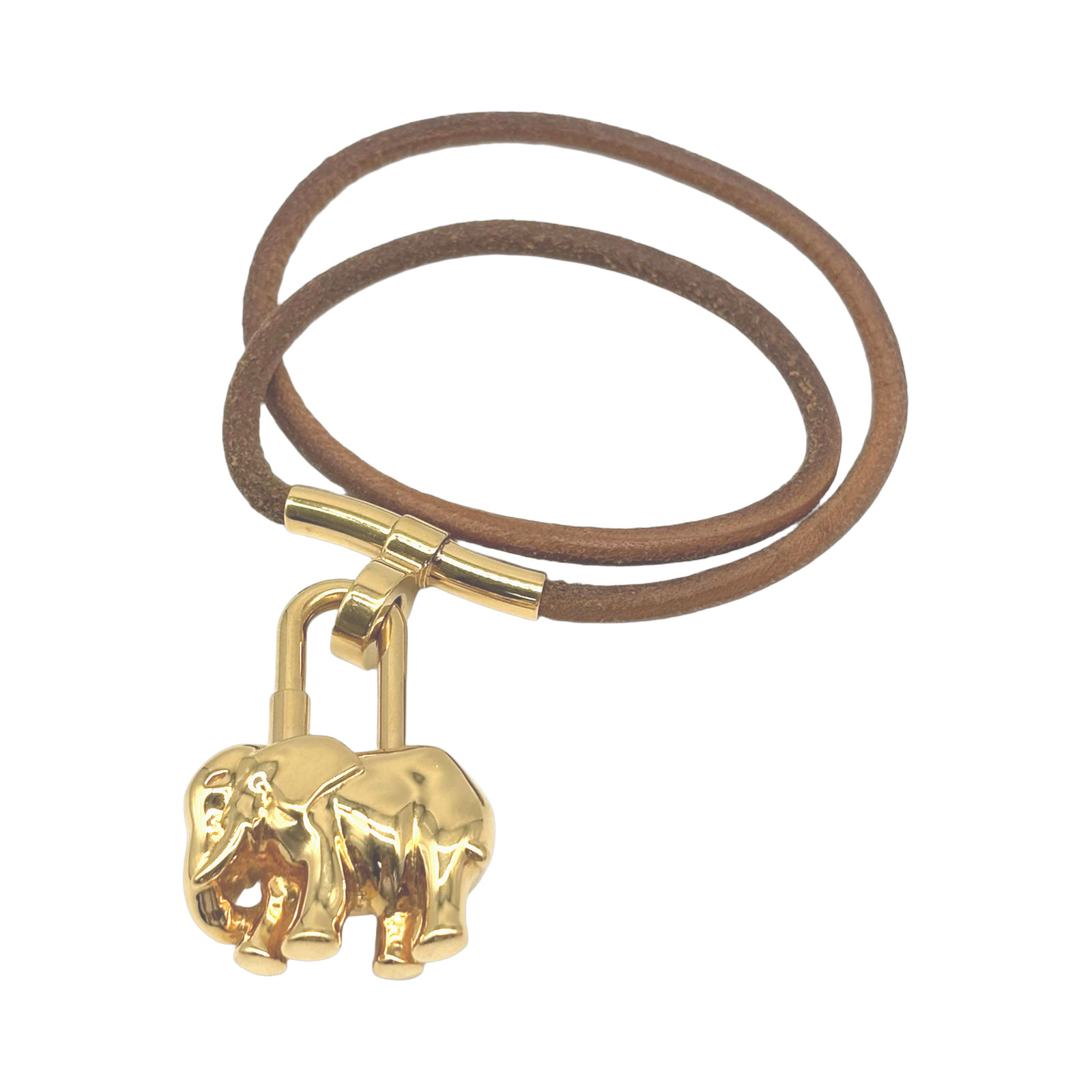 Hermès Gold Elephant Cadena Charm Necklace
