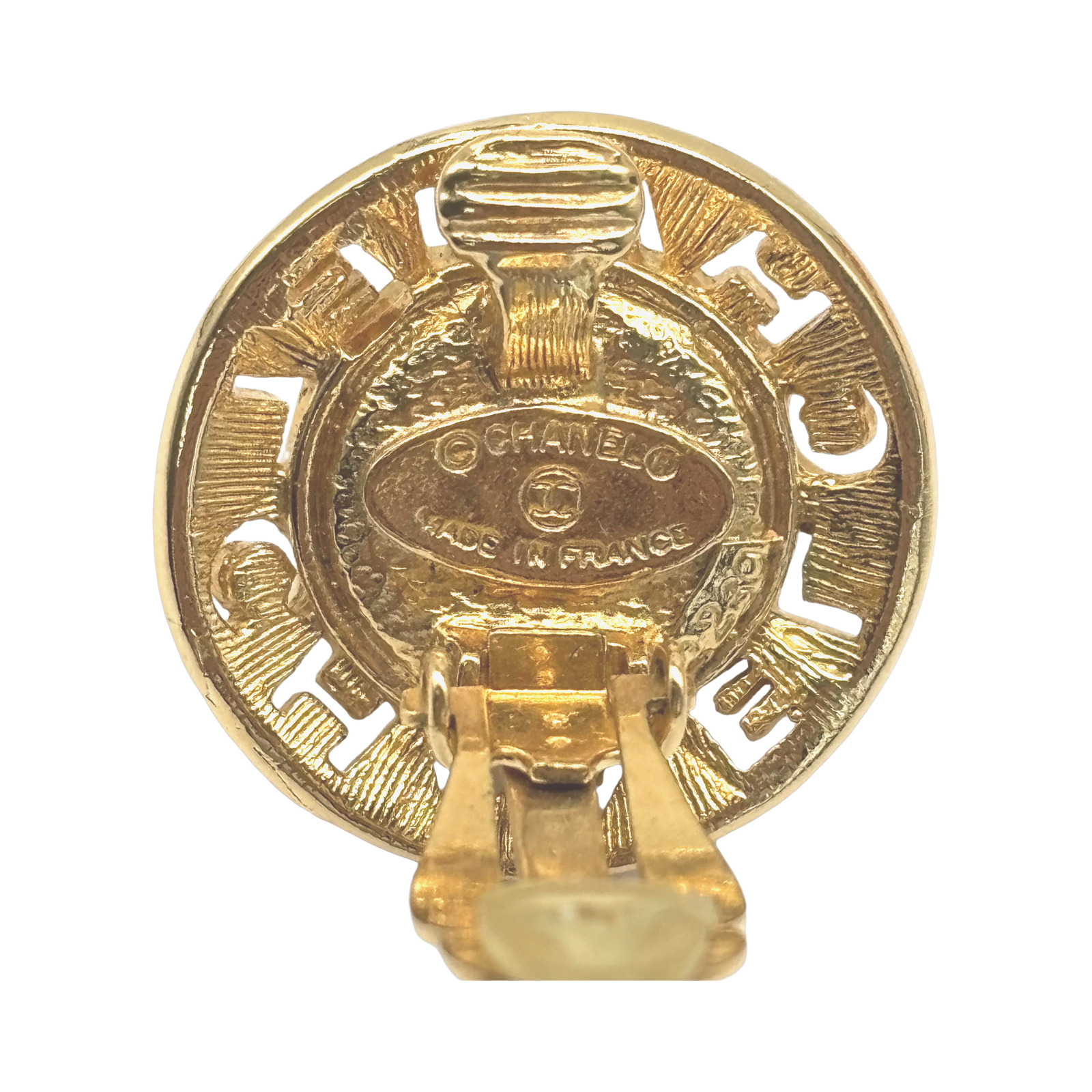 Chanel Gold Plated Faux Pearl Logo Clip-on Earrings photo 2