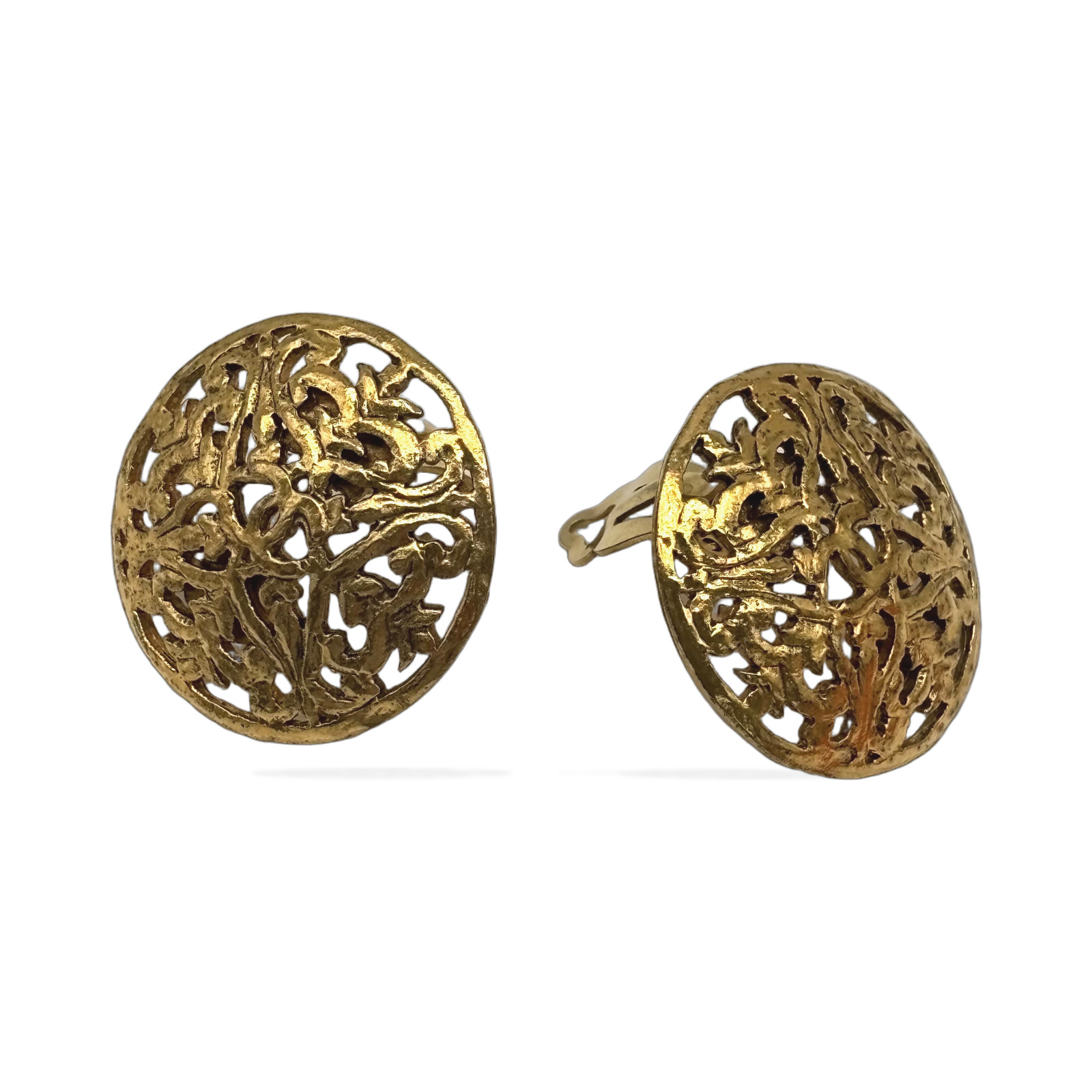 Chanel Circular Damask Floral Gold-plated Earrings photo 4