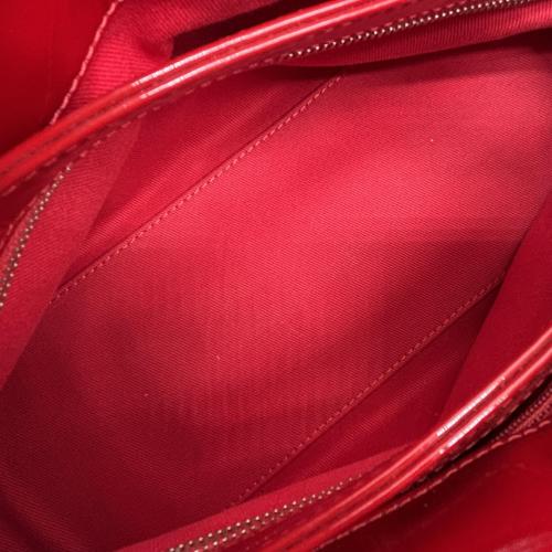 Chanel Red Patent Quilted Just Mademoiselle Bowling Bag photo 4