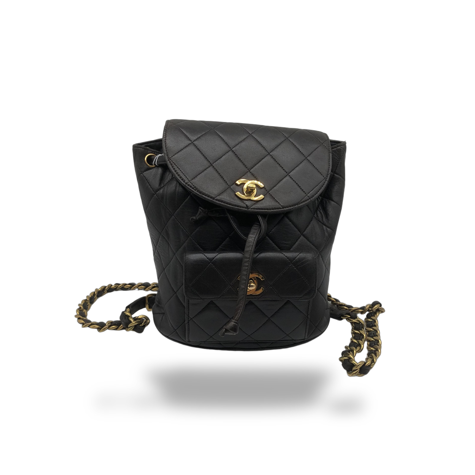 Chanel Black Quilted Lambskin Chain Backpack