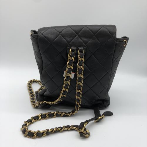 Chanel Black Quilted Lambskin Chain Backpack photo 2