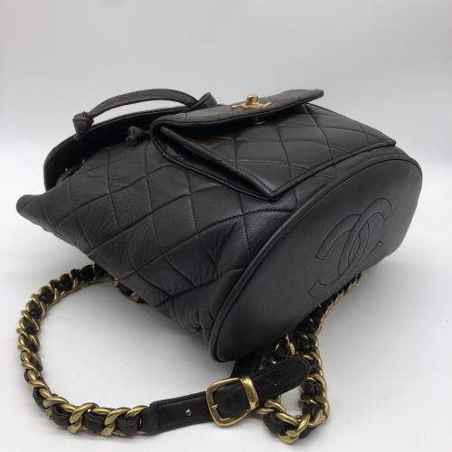 Chanel Black Quilted Lambskin Chain Backpack photo 3
