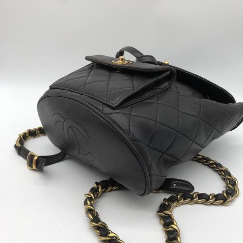 Chanel Black Quilted Lambskin Chain Backpack photo 4