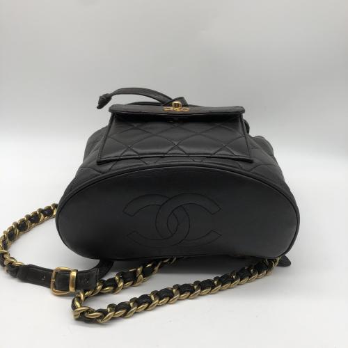 Chanel Black Quilted Lambskin Chain Backpack photo 7