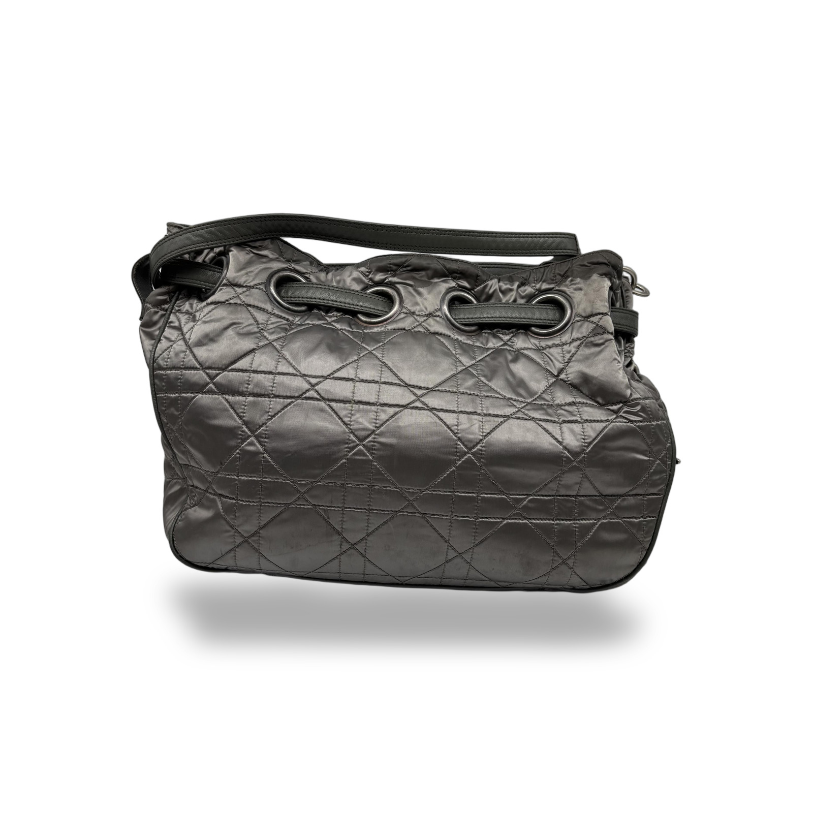Christian Dior Metallic Cannage Drawstring Shoulder Bag
