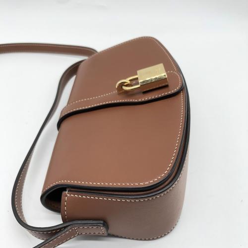 Celine Brown Smooth Calfskin Leather Tabou Clutch on Strap photo 8