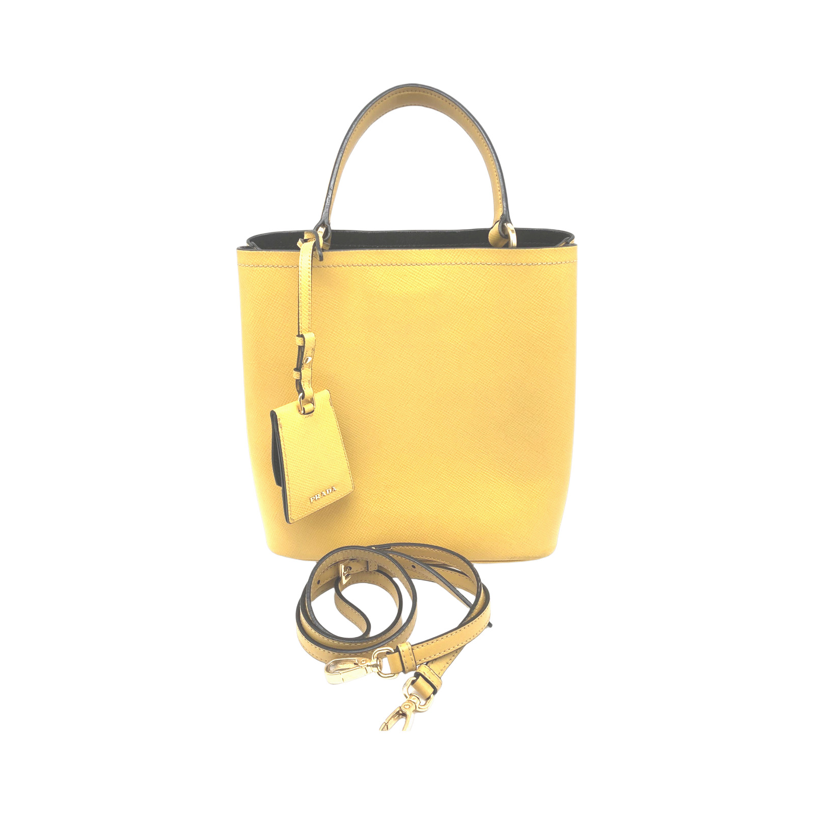 Prada Yellow Panier  Saffiano Leather Bucket Bag photo 2