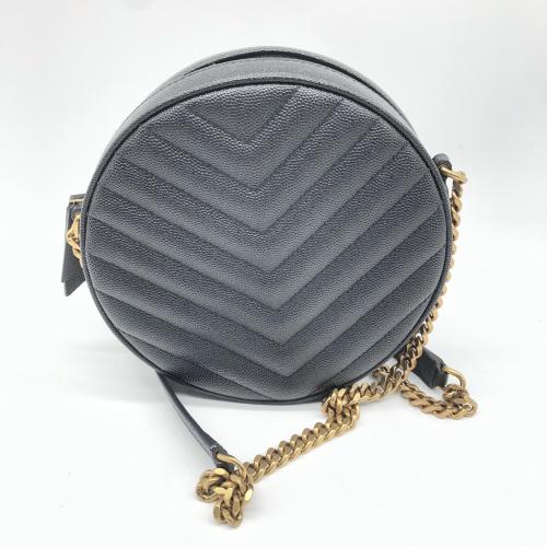 Yves Saint Laurent Black Quilted Round Crossbody Bag photo 2
