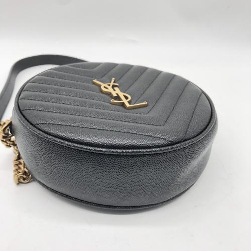 Yves Saint Laurent Black Quilted Round Crossbody Bag photo 3