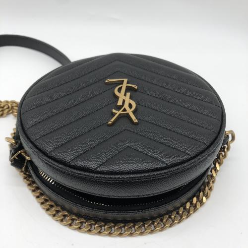 Yves Saint Laurent Black Quilted Round Crossbody Bag photo 5