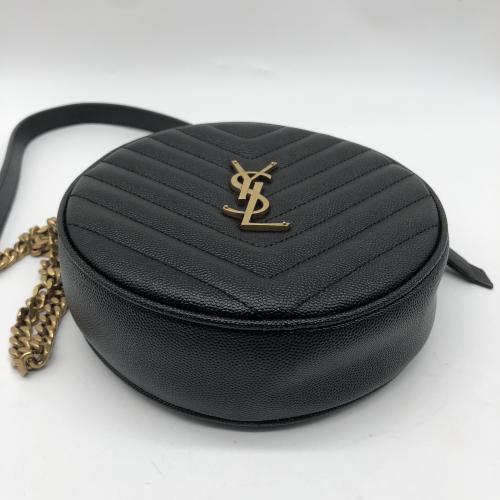 Yves Saint Laurent Black Quilted Round Crossbody Bag photo 6