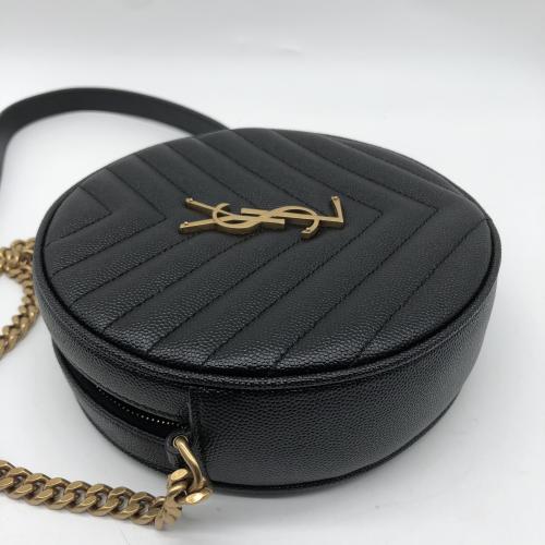 Yves Saint Laurent Black Quilted Round Crossbody Bag photo 8