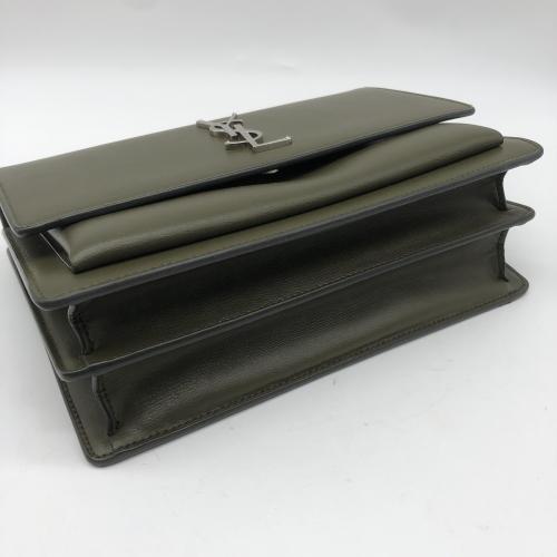Yves Saint Laurent Olive Green GLeather Sunset Shoulder Bag photo 3