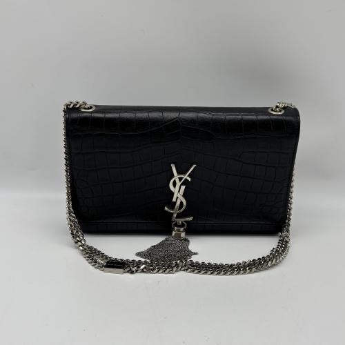 Yves Saint Laurent Croc-Embossed Leather Crossbody Bag