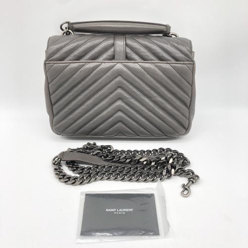 Yves Saint Laurent Quilted Grey Leather Crossbody Bag photo 2