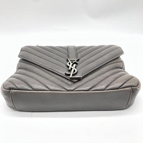 Yves Saint Laurent Quilted Grey Leather Crossbody Bag photo 5