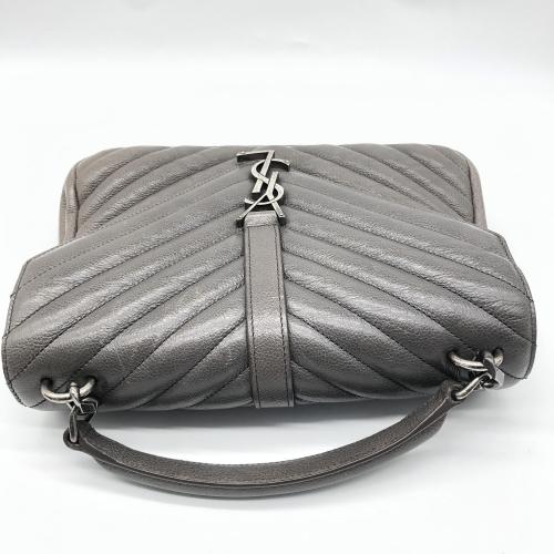 Yves Saint Laurent Quilted Grey Leather Crossbody Bag photo 6