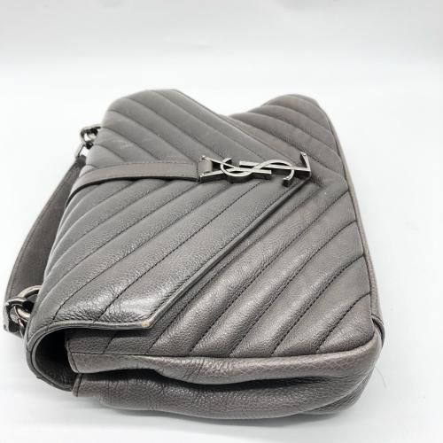 Yves Saint Laurent Quilted Grey Leather Crossbody Bag photo 7