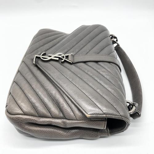 Yves Saint Laurent Quilted Grey Leather Crossbody Bag photo 8