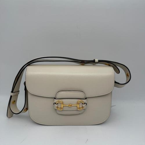 Gucci White Leather Horsebit 1955 Shoulder Bag photo 2