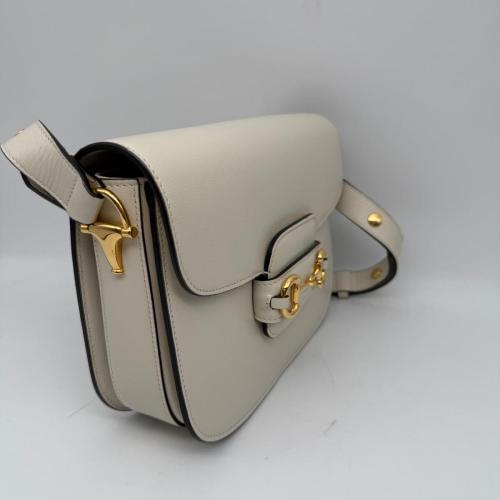 Gucci White Leather Horsebit 1955 Shoulder Bag photo 5