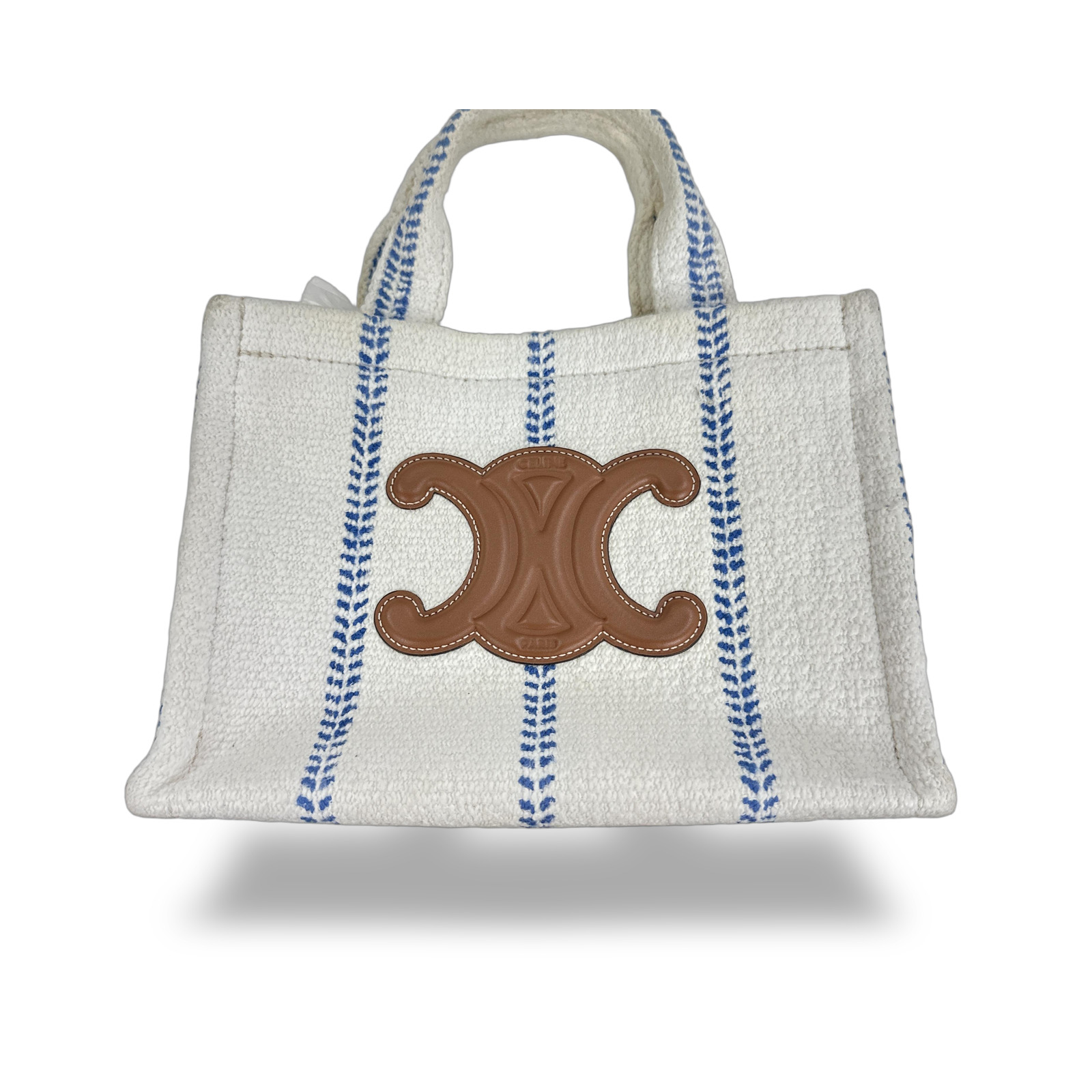 Celine White Blue Stripes Cabas Thais Handbag