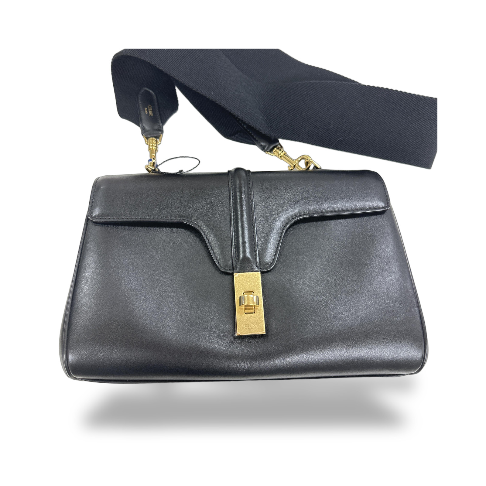 Celine Black Teen Soft 16 Leather Shoulder Bag