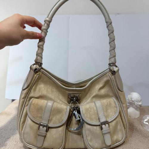 Christian Dior Beige Monogram Trotter Canvas Shoulder Bag