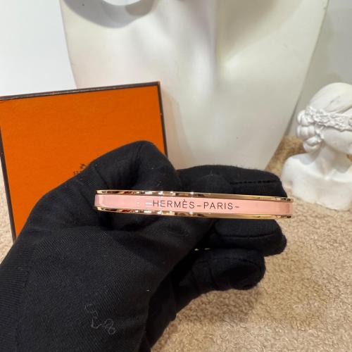 Hermès Pink Enamel Uni Bangle Bracelet