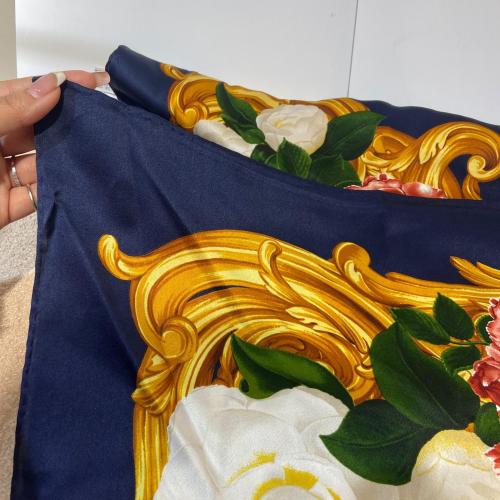 Chanel Red and White Camellia Floral Print Silk Scarf photo 5