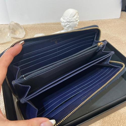 Chanel Navy Caviar Leather Zip Wallet photo 3