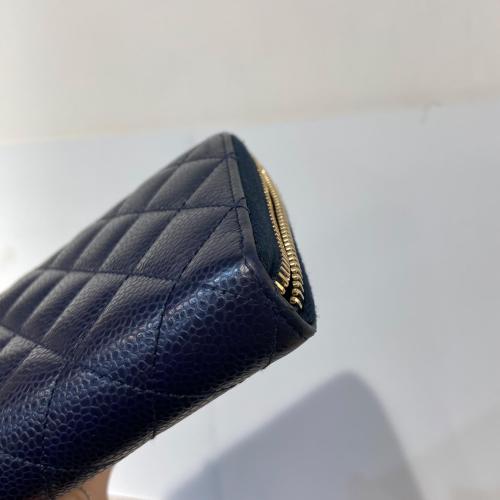 Chanel Navy Caviar Leather Zip Wallet photo 4