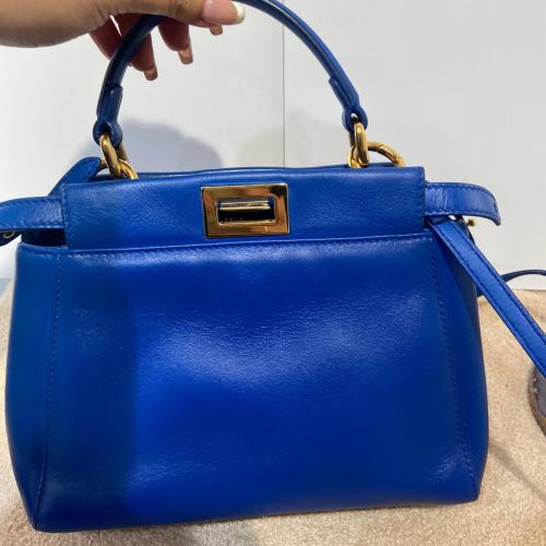 Fendi Blue Leather Peekaboo Bag photo 2