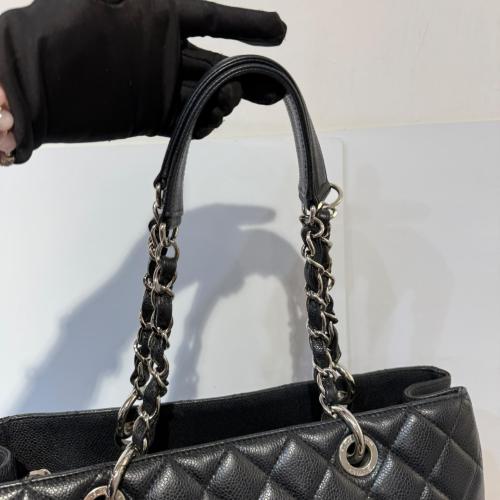 Chanel Classic Black Caviar Quilted Grand Shopping Tote photo 2
