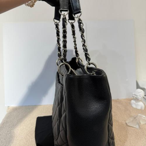 Chanel Classic Black Caviar Quilted Grand Shopping Tote photo 4