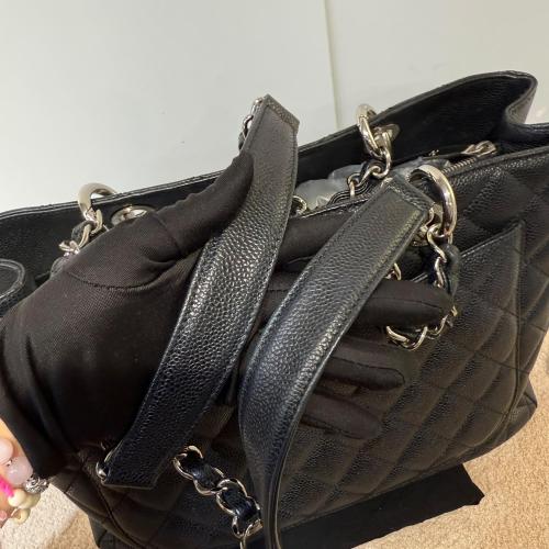 Chanel Classic Black Caviar Quilted Grand Shopping Tote photo 8