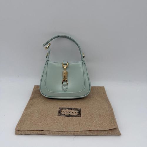 Gucci Light Green Jackie 1961 Super Mini Leather Shoulder Bag