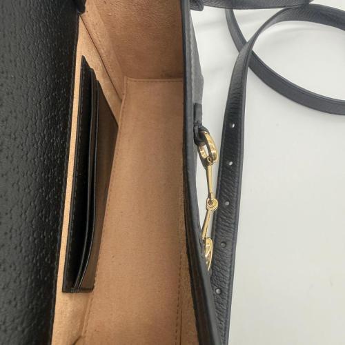 Gucci Black Leather Horsebit 1955 Crossbody Bag photo 6