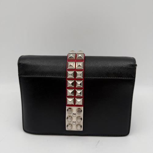 Prada Black Leather Elektra Studs Crossbody Bag photo 3