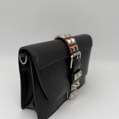 Prada Black Leather Elektra Studs Crossbody Bag photo 5