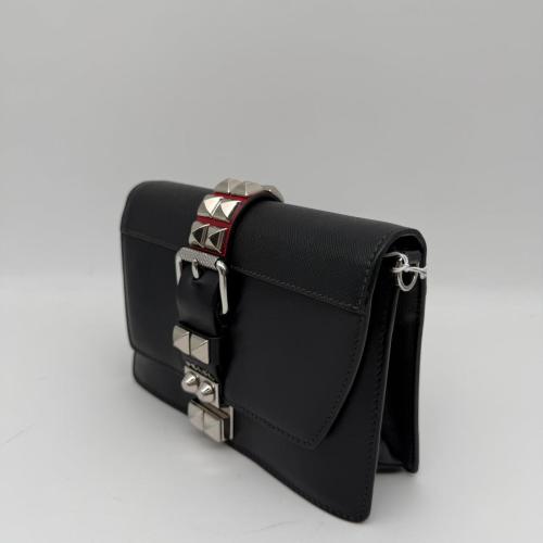 Prada Black Leather Elektra Studs Crossbody Bag photo 6