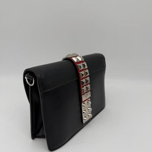 Prada Black Leather Elektra Studs Crossbody Bag photo 7