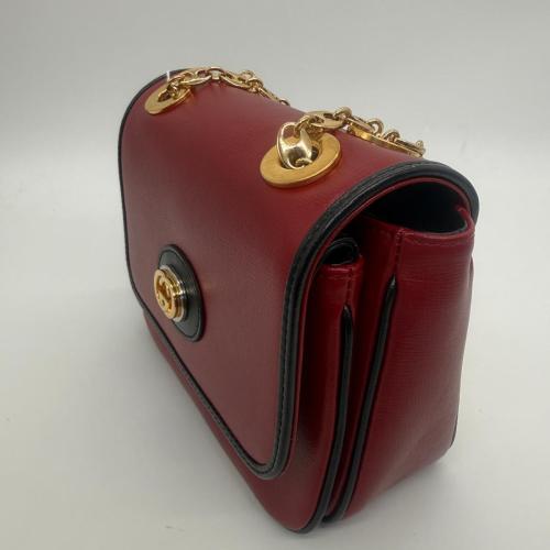 Gucci Red Leather Flap Shoulder Bag photo 7