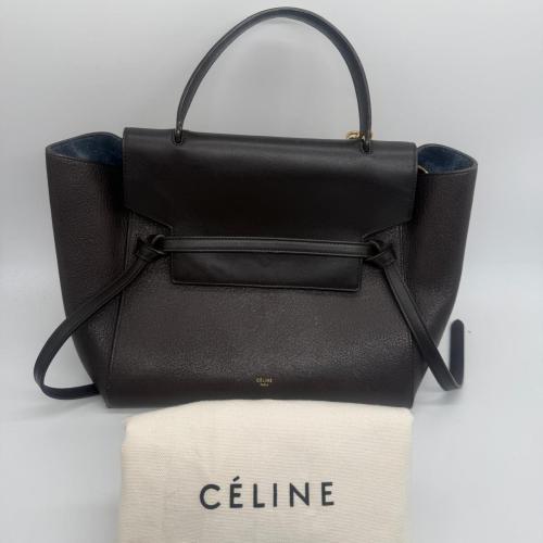 Celine Black Grained Calfskin Leather Belt Bag