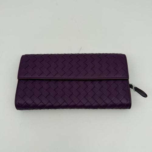Bottega Veneta Purple Intrecciato Leather Continental Wallet