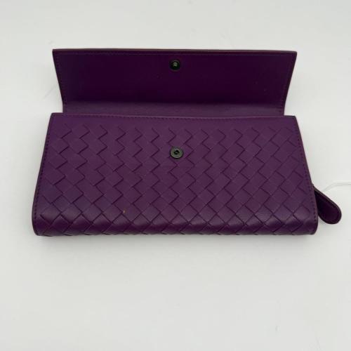 Bottega Veneta Purple Intrecciato Leather Continental Wallet photo 7
