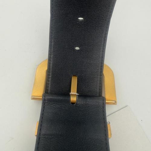 Christian Dior Black Leather Belt With Gold Buckle photo 3