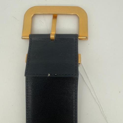 Christian Dior Black Leather Belt With Gold Buckle photo 8